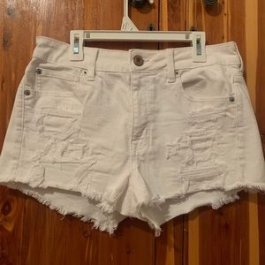 White denim shorts